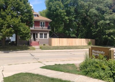 Appleton WI: Six-foot treated wood privacy fence along a street-side yard